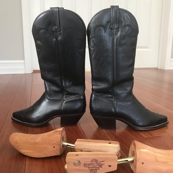 Vintage J Chisholm leather cowboy boots w/trees - Picture 2 of 16